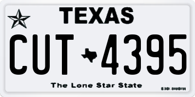 TX license plate CUT4395