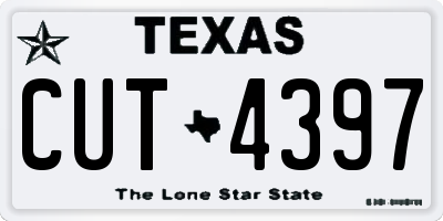 TX license plate CUT4397