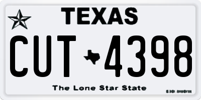 TX license plate CUT4398