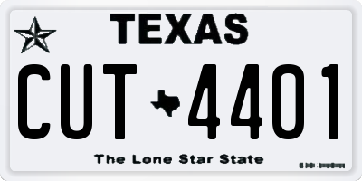 TX license plate CUT4401