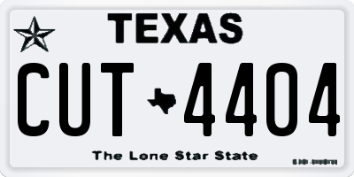 TX license plate CUT4404
