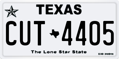 TX license plate CUT4405