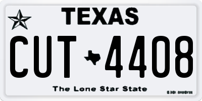 TX license plate CUT4408