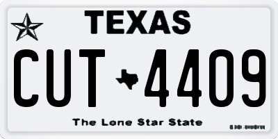 TX license plate CUT4409