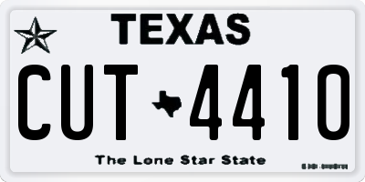 TX license plate CUT4410