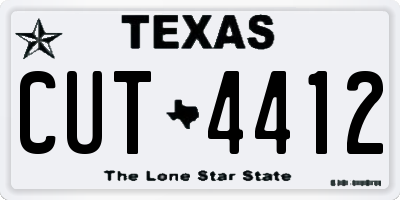 TX license plate CUT4412
