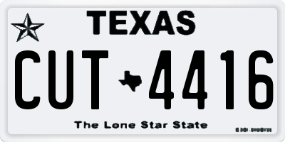 TX license plate CUT4416