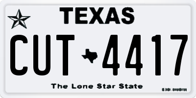 TX license plate CUT4417