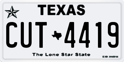 TX license plate CUT4419