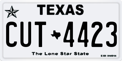 TX license plate CUT4423