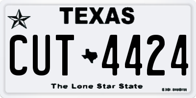 TX license plate CUT4424