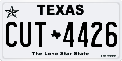 TX license plate CUT4426