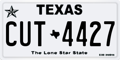 TX license plate CUT4427