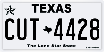 TX license plate CUT4428