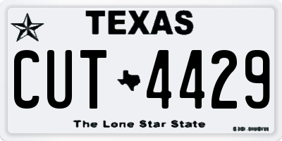 TX license plate CUT4429
