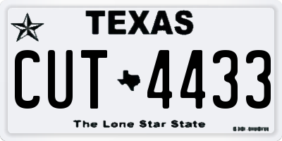 TX license plate CUT4433