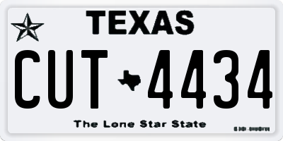 TX license plate CUT4434