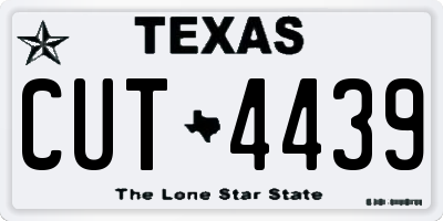 TX license plate CUT4439