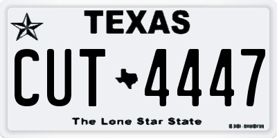 TX license plate CUT4447