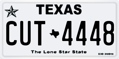 TX license plate CUT4448