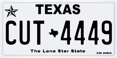 TX license plate CUT4449