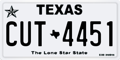 TX license plate CUT4451