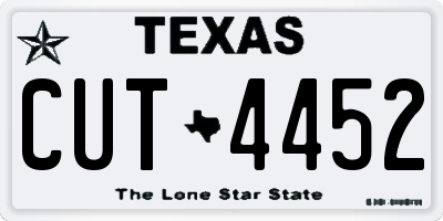 TX license plate CUT4452