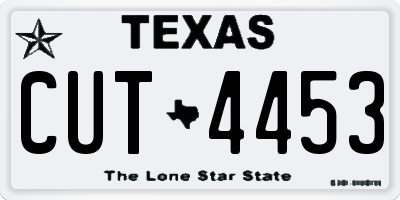 TX license plate CUT4453