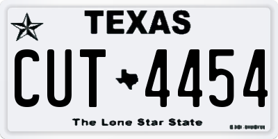 TX license plate CUT4454