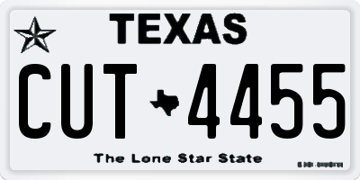 TX license plate CUT4455
