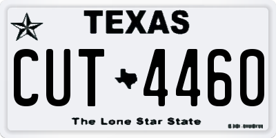 TX license plate CUT4460