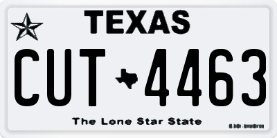 TX license plate CUT4463