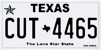 TX license plate CUT4465