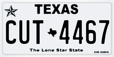 TX license plate CUT4467