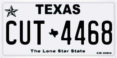 TX license plate CUT4468
