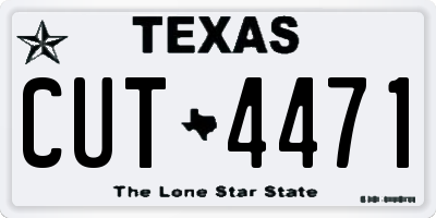 TX license plate CUT4471