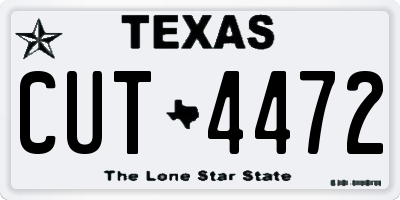 TX license plate CUT4472