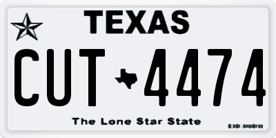 TX license plate CUT4474