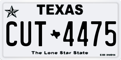 TX license plate CUT4475