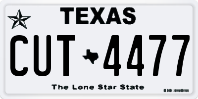 TX license plate CUT4477