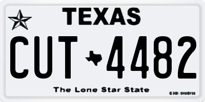 TX license plate CUT4482