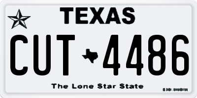 TX license plate CUT4486
