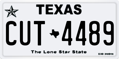 TX license plate CUT4489