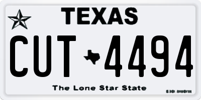 TX license plate CUT4494