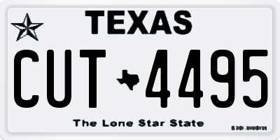 TX license plate CUT4495