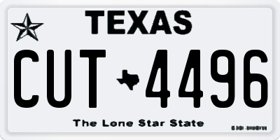 TX license plate CUT4496