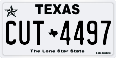 TX license plate CUT4497