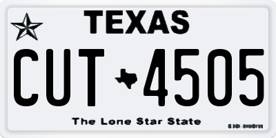 TX license plate CUT4505