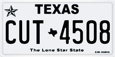 TX license plate CUT4508