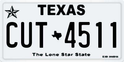 TX license plate CUT4511